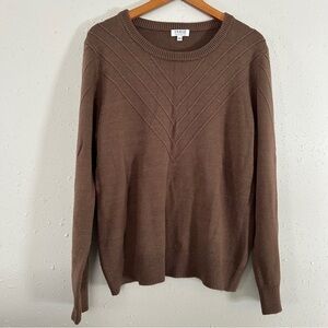 🦋 Indie Brown Crew Neck Sweater XXL Fall Winter Comfy Cozy